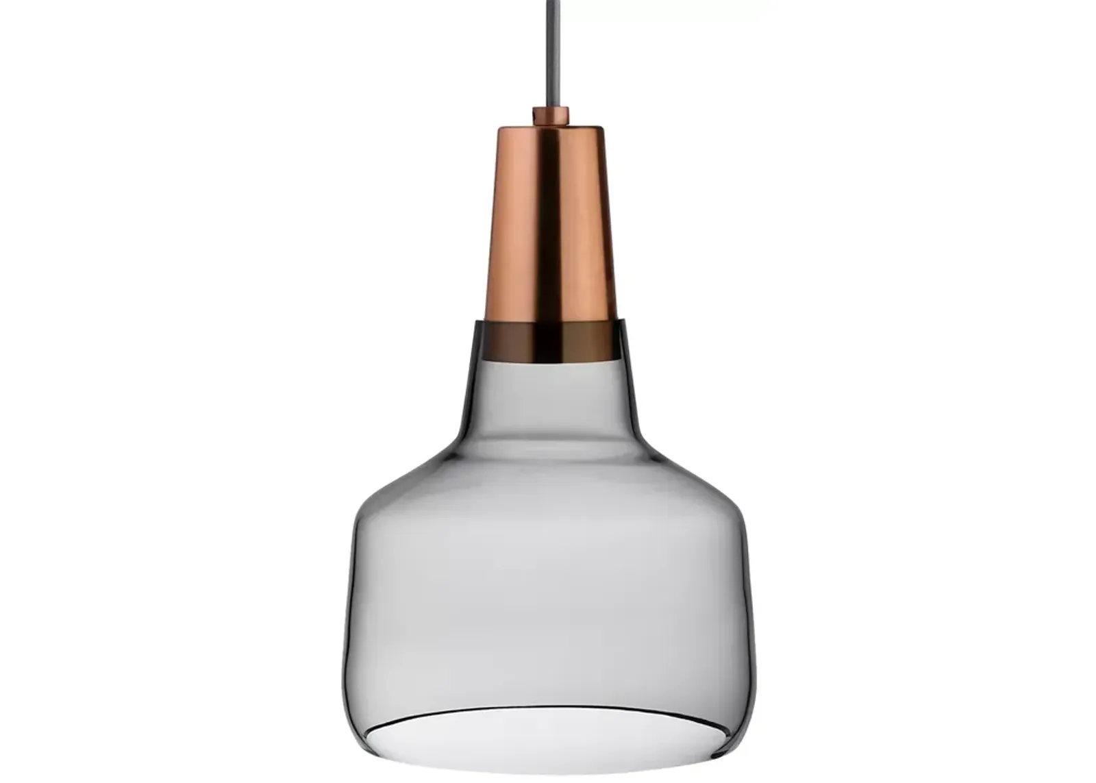 Nude Glass Mono Lamp Smoke with Copper Socket, Small 