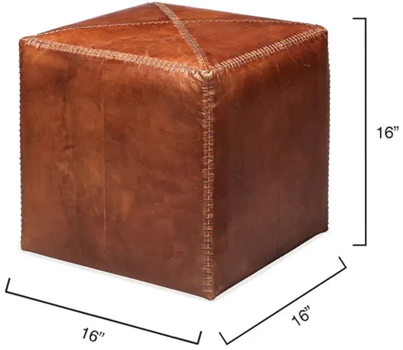 Jamie Young Leather Cube Ottoman