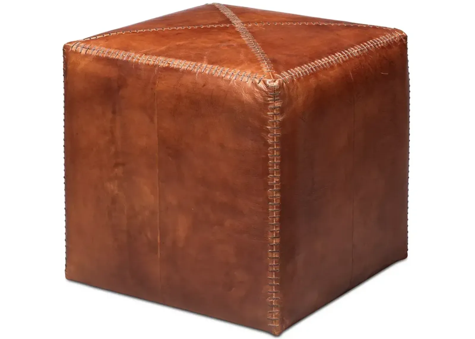 Jamie Young Leather Cube Ottoman