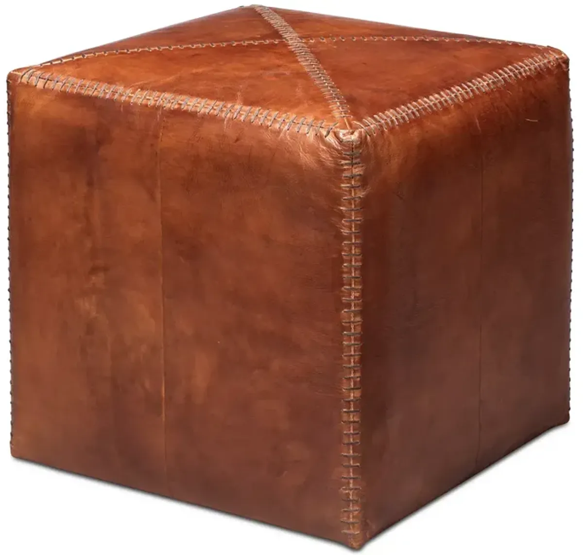 Jamie Young Leather Cube Ottoman