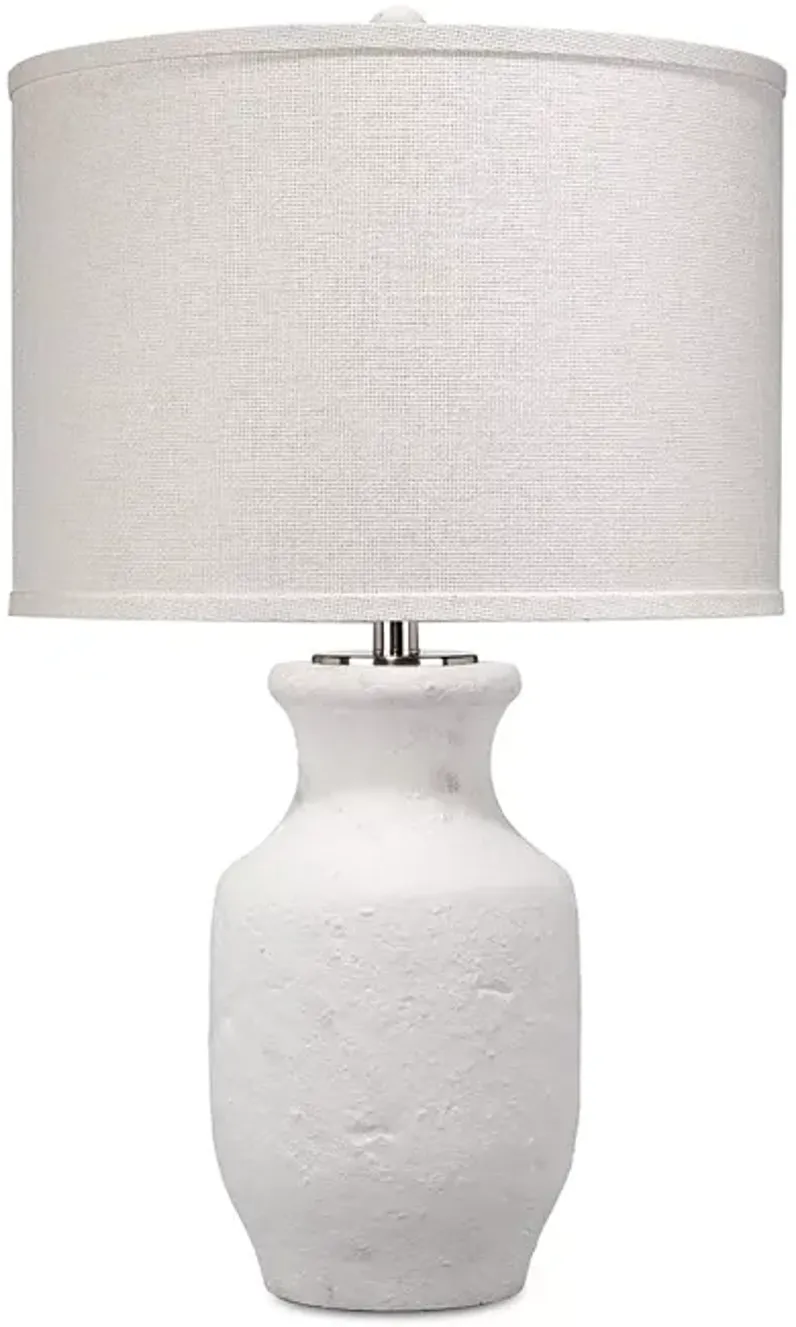 Jamie Young Gilbert Table Lamp in Textured Matte White Cement