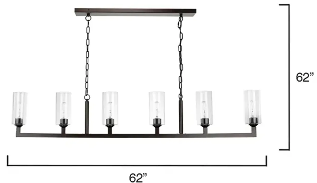 Jamie Young Company Linear 6 Light Chandelier