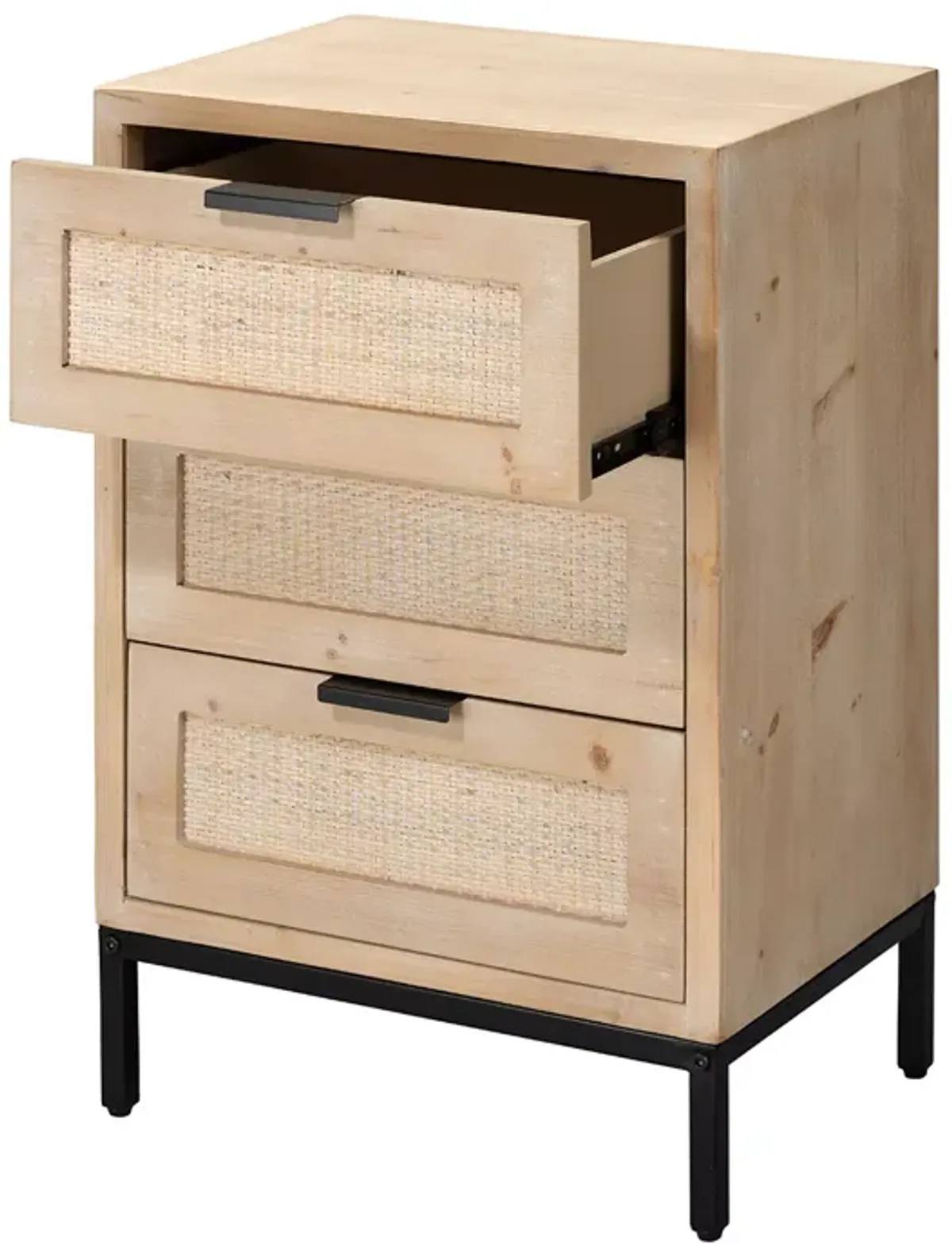 Bloomingdale's Reed Three Drawer Side Table  