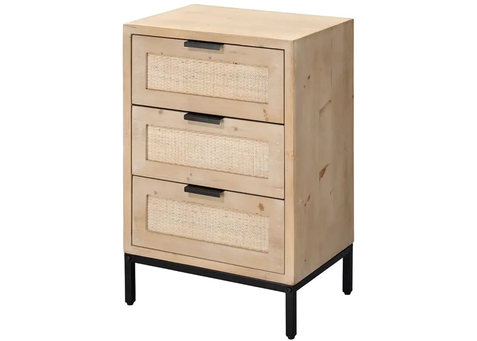 Bloomingdale's Reed Three Drawer Side Table  