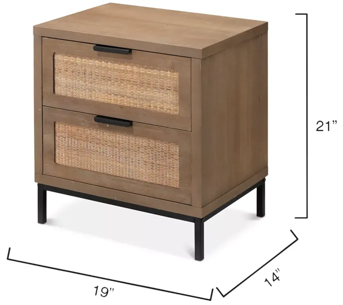 Bloomingdale's Reed Two Drawer Side Table  