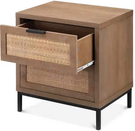 Bloomingdale's Reed Two Drawer Side Table  