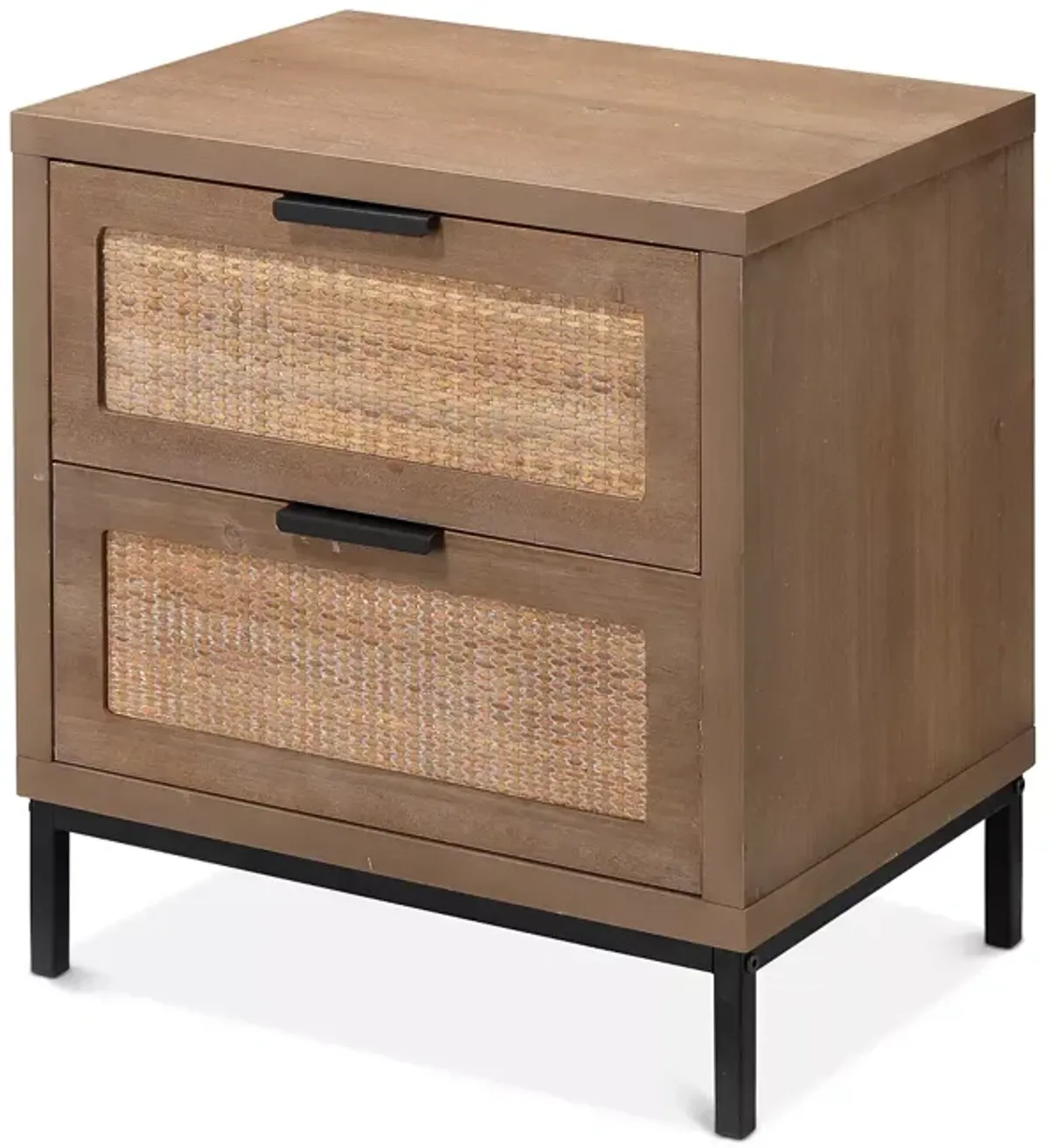 Bloomingdale's Reed Two Drawer Side Table  