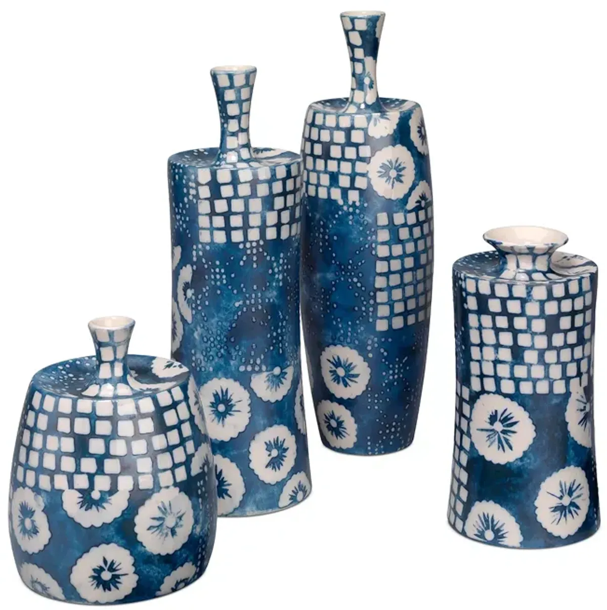 Jamie Young Block Print Vases, Set of 4