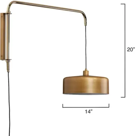 Jamie Young Jeno Swing Arm Wall Sconce, Large