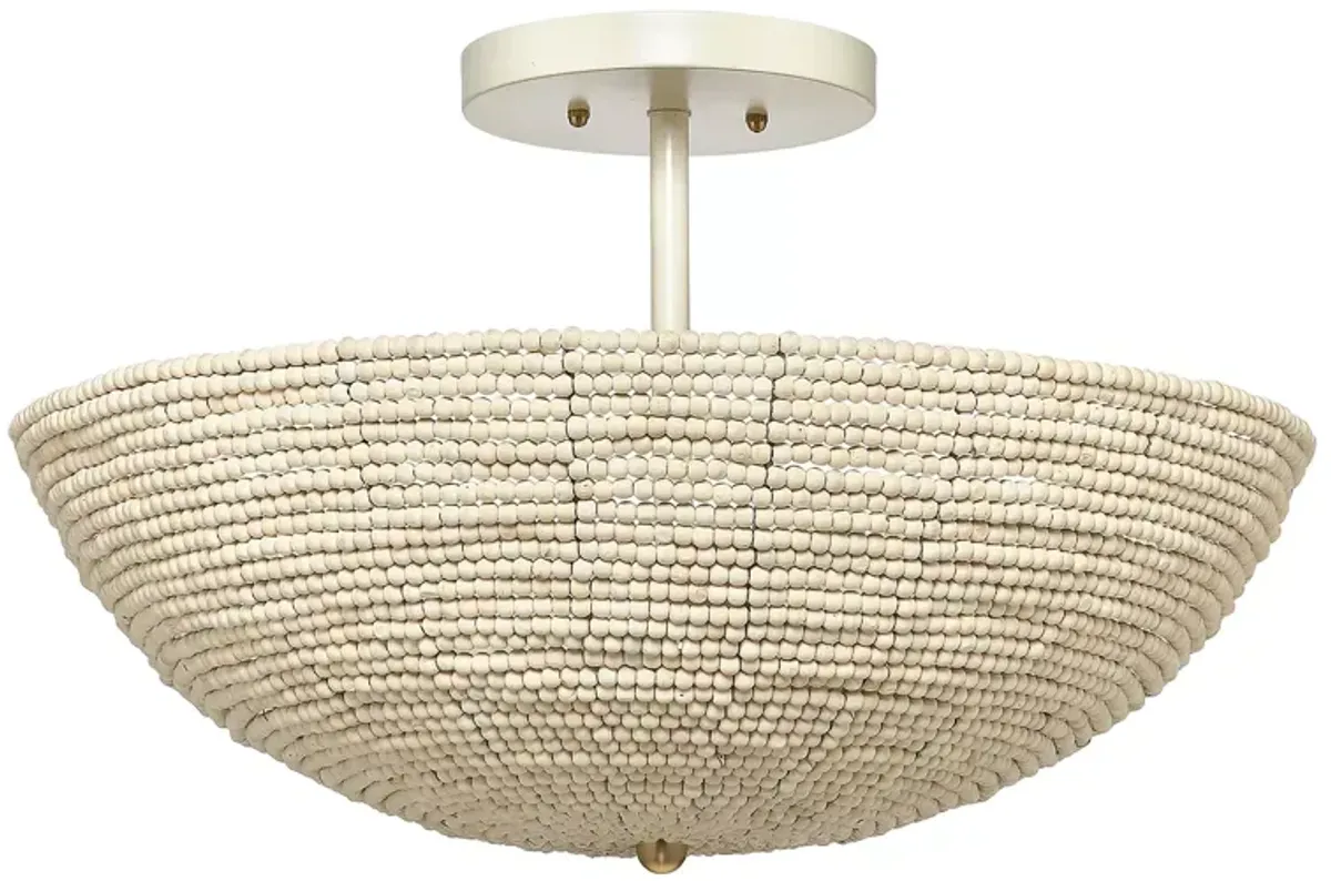 Jamie Young Tsunami Wood Semi Flush Mount Ceiling Light