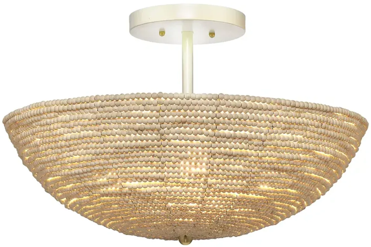 Jamie Young Tsunami Wood Semi Flush Mount Ceiling Light