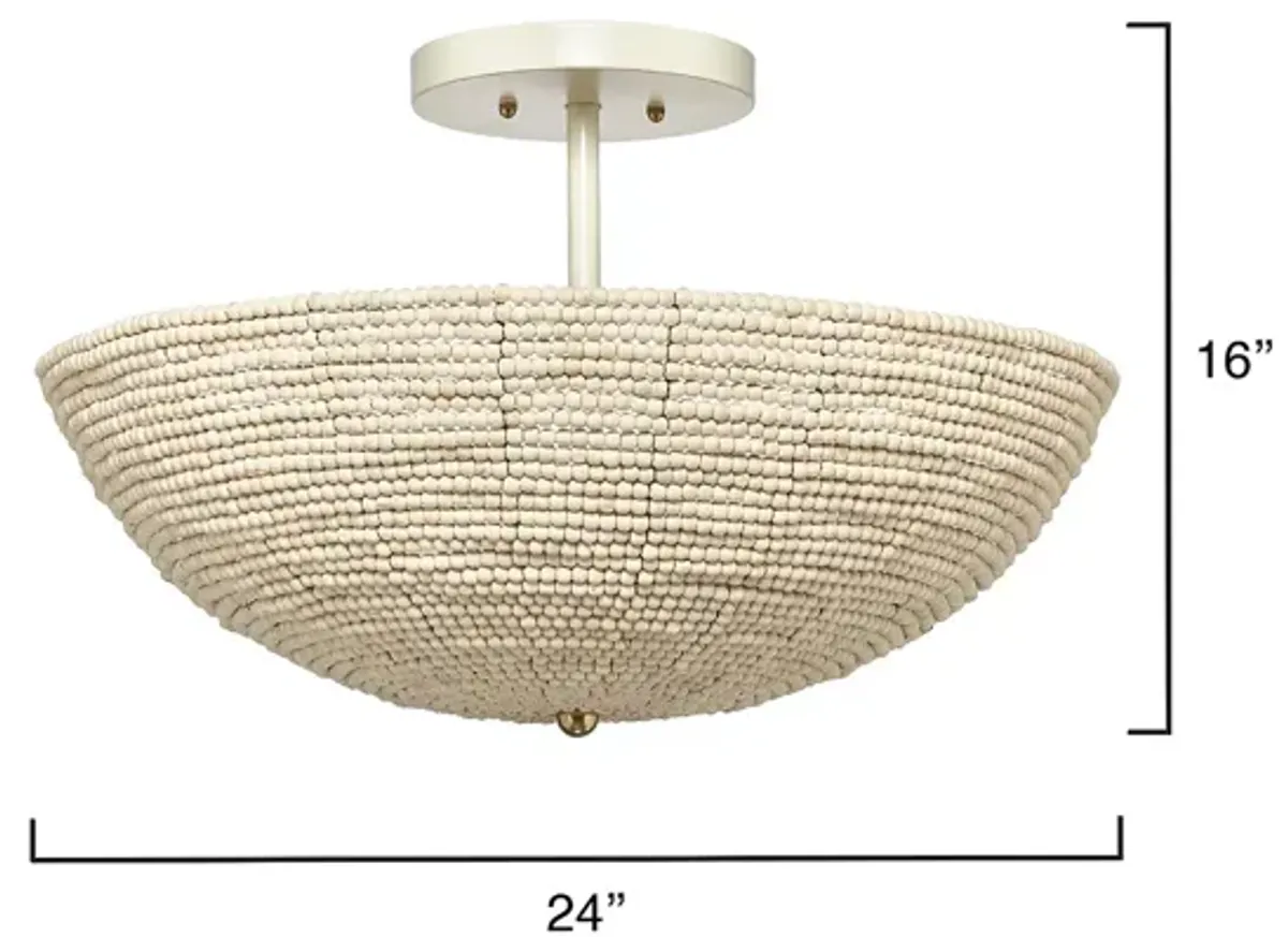 Jamie Young Tsunami Wood Semi Flush Mount Ceiling Light