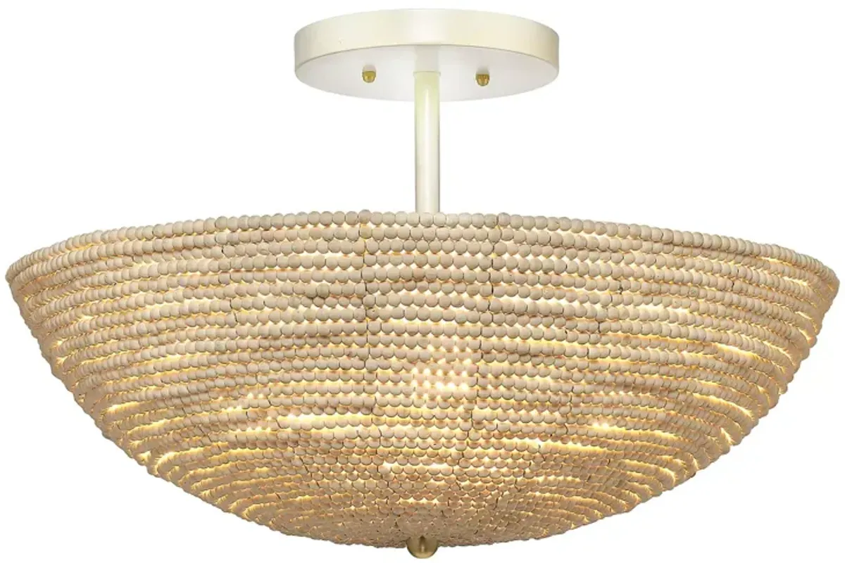 Jamie Young Tsunami Wood Semi Flush Mount Ceiling Light