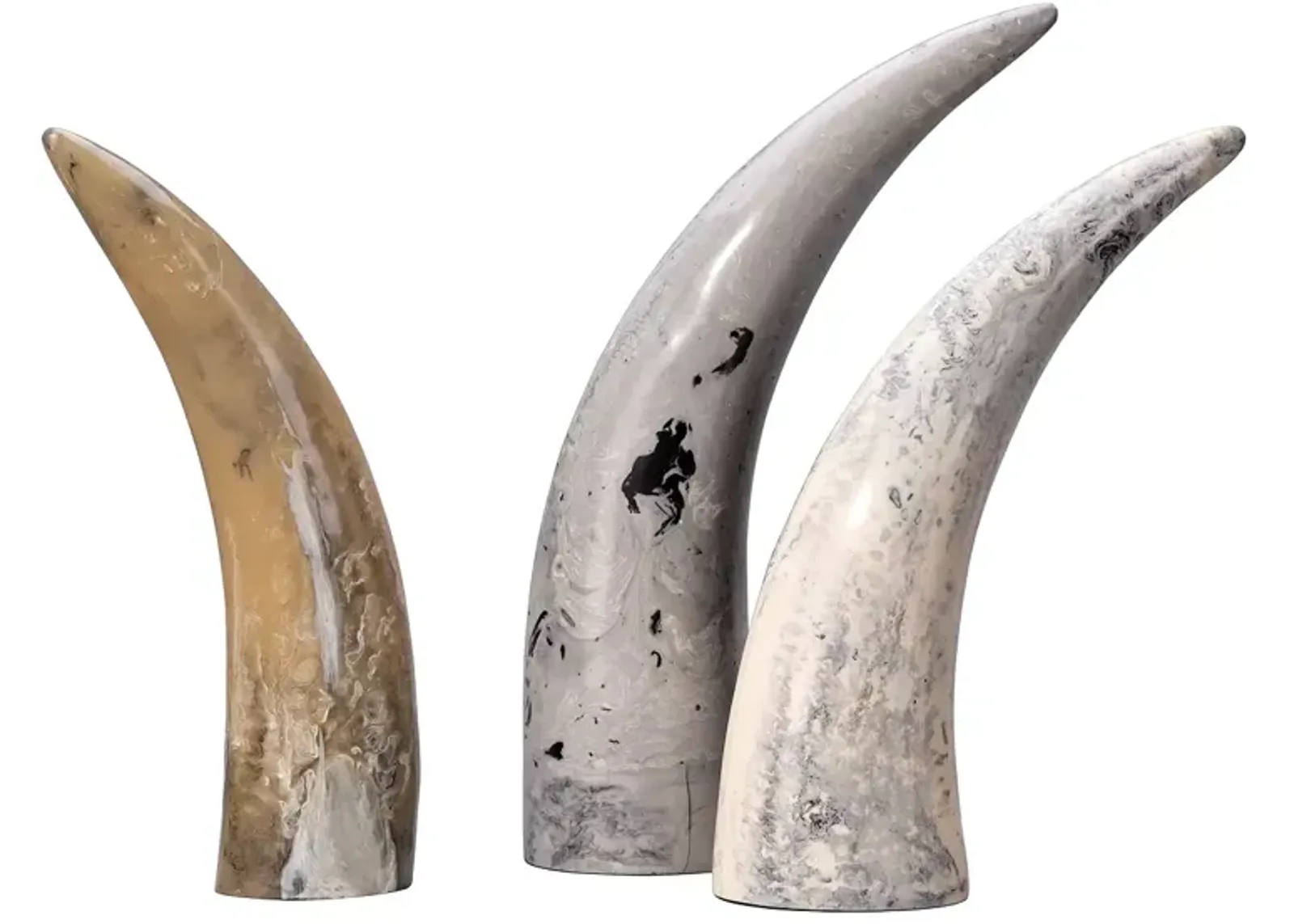 Jamie Young Varigated Decorative Horns, Set of 3