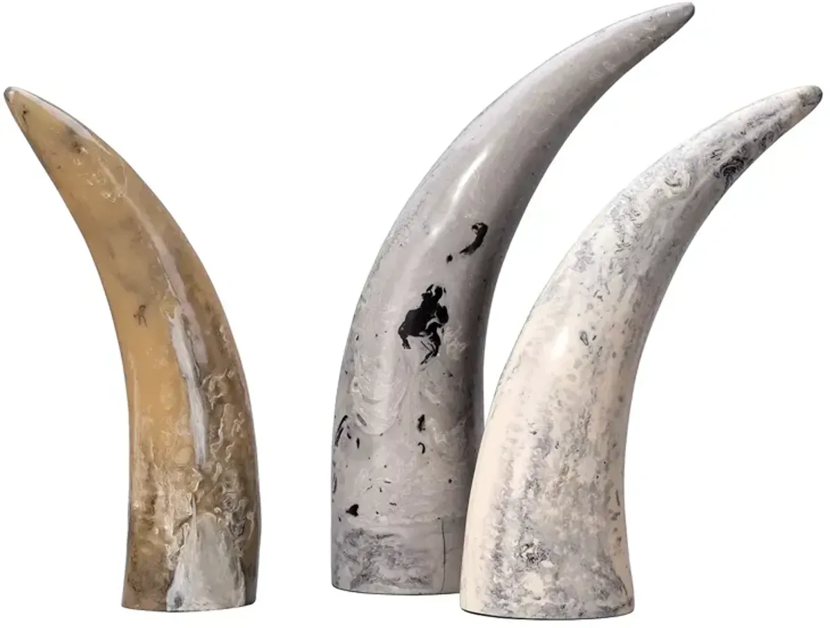 Jamie Young Varigated Decorative Horns, Set of 3