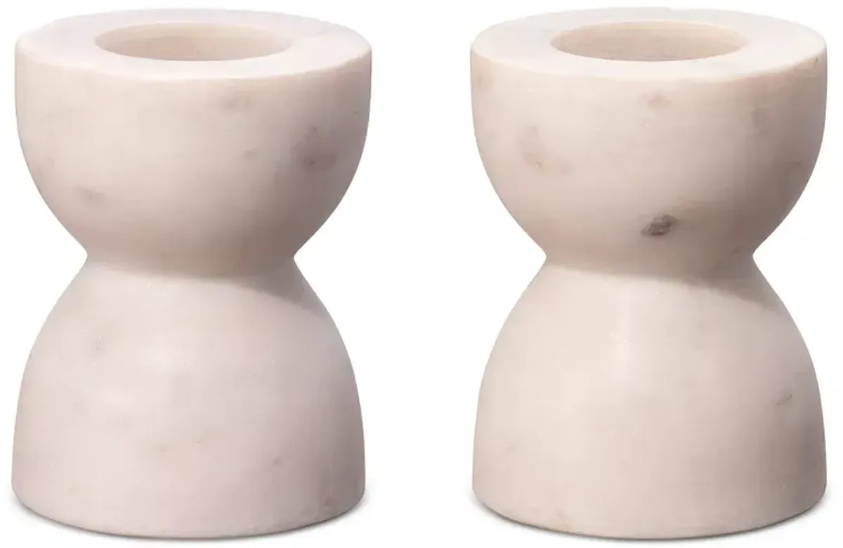 Jamie Young Petit Marble Candlesticks, Set of 2