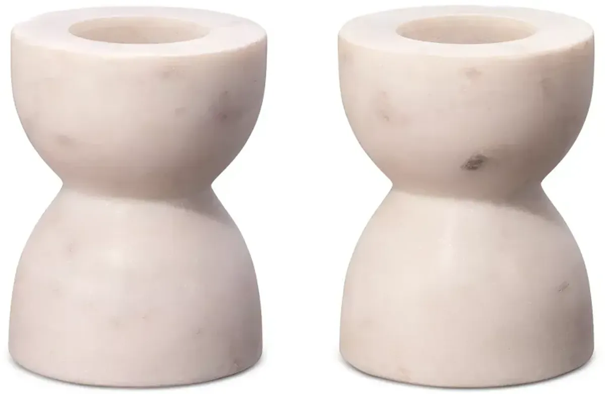 Jamie Young Petit Marble Candlesticks, Set of 2