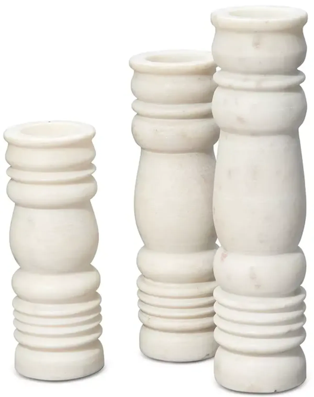 Jamie Young Monument Marble Candlesticks, Set of 3