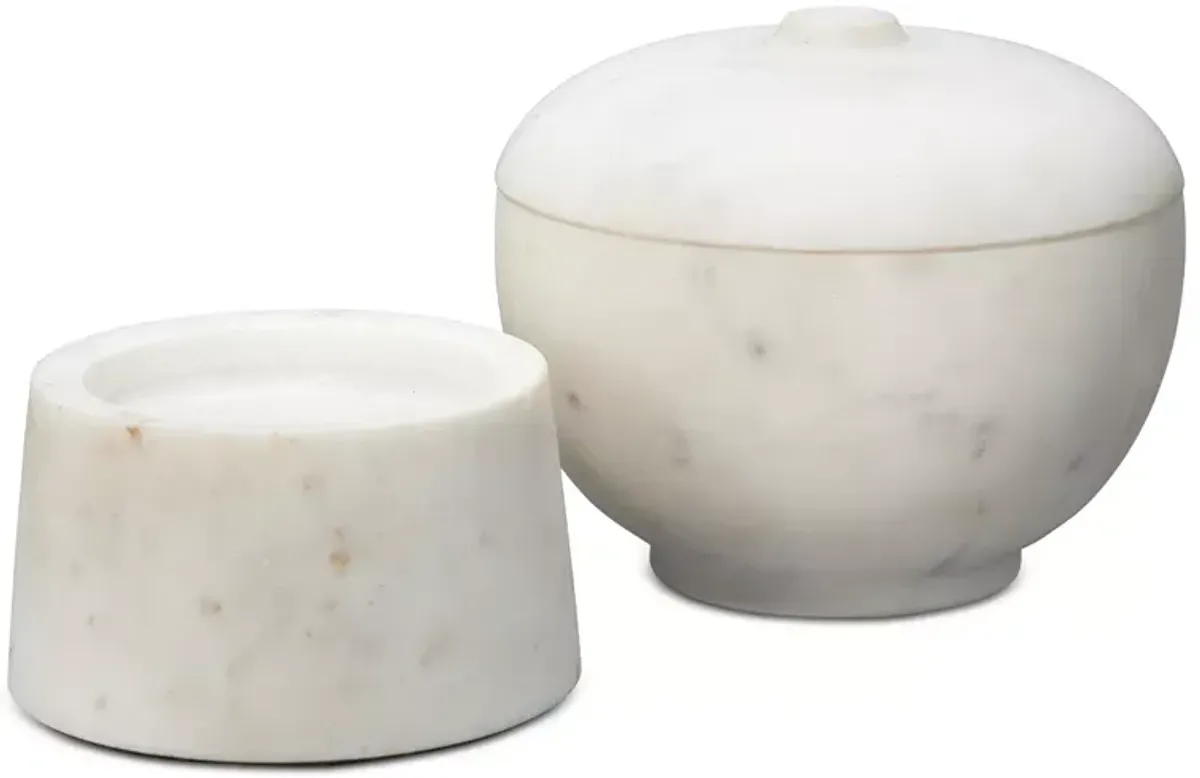 Jamie Young Bennett Marble Medium Storage Bowl with Lid