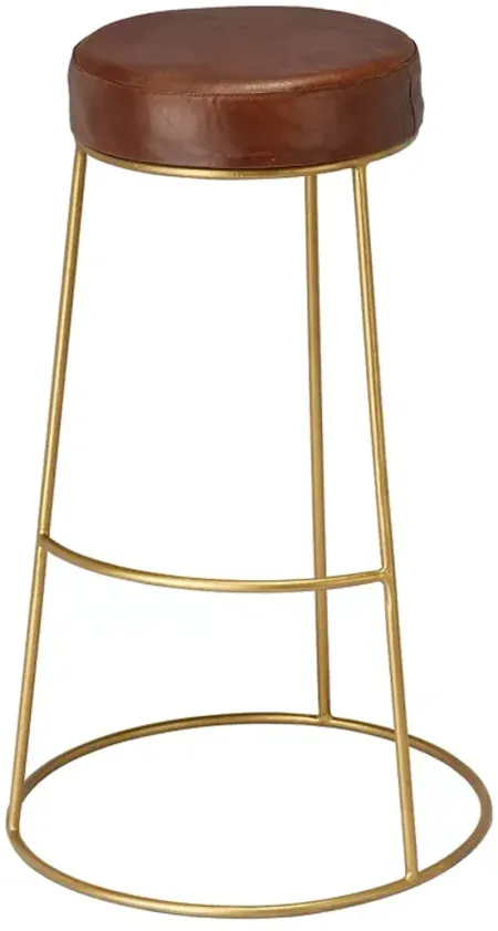 Bloomingdale's Henry Round Leather Bar Stool