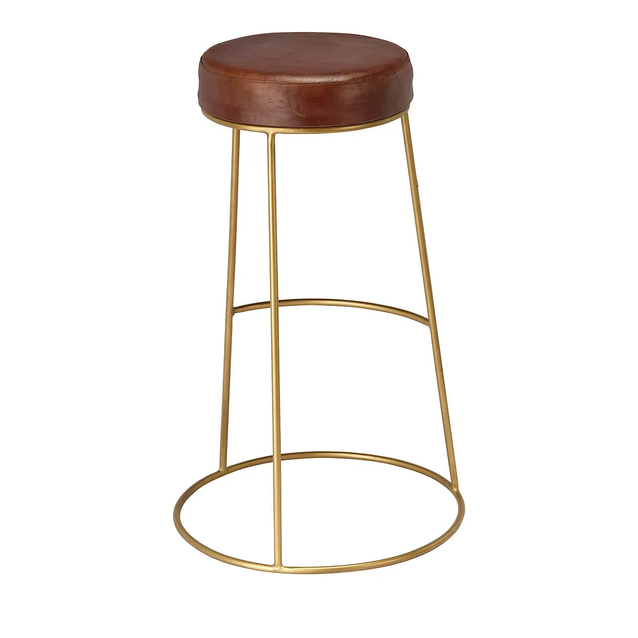 Bloomingdale's Henry Round Leather Bar Stool