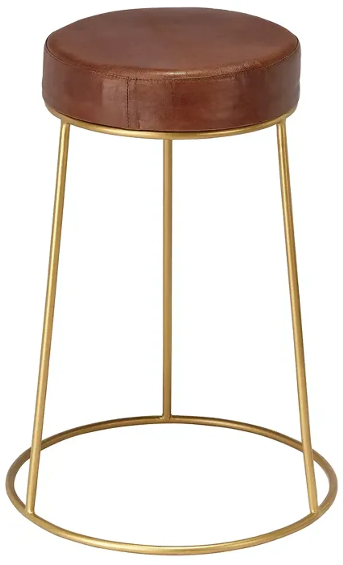 Bloomingdale's Henry Round Leather Counter Stool