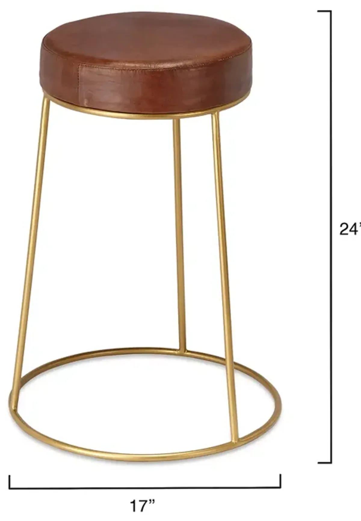 Bloomingdale's Henry Round Leather Counter Stool