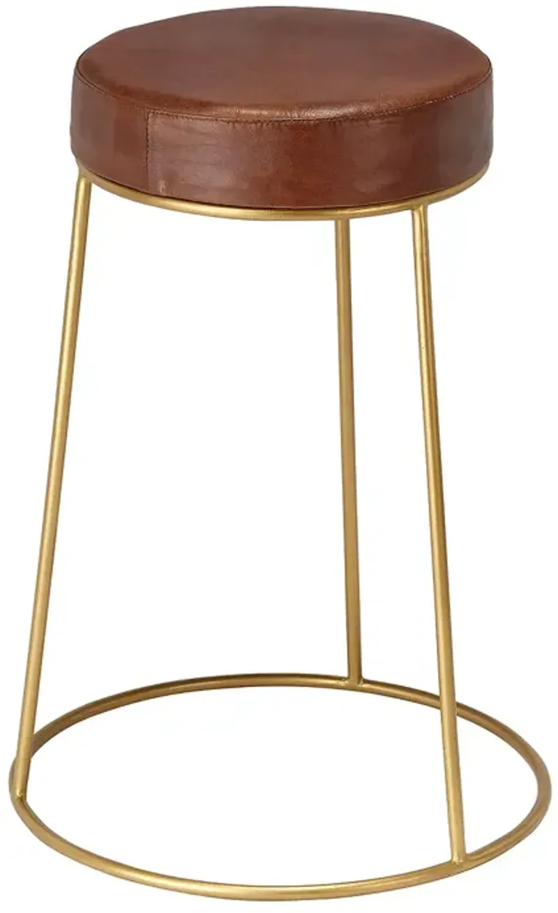 Bloomingdale's Henry Round Leather Counter Stool