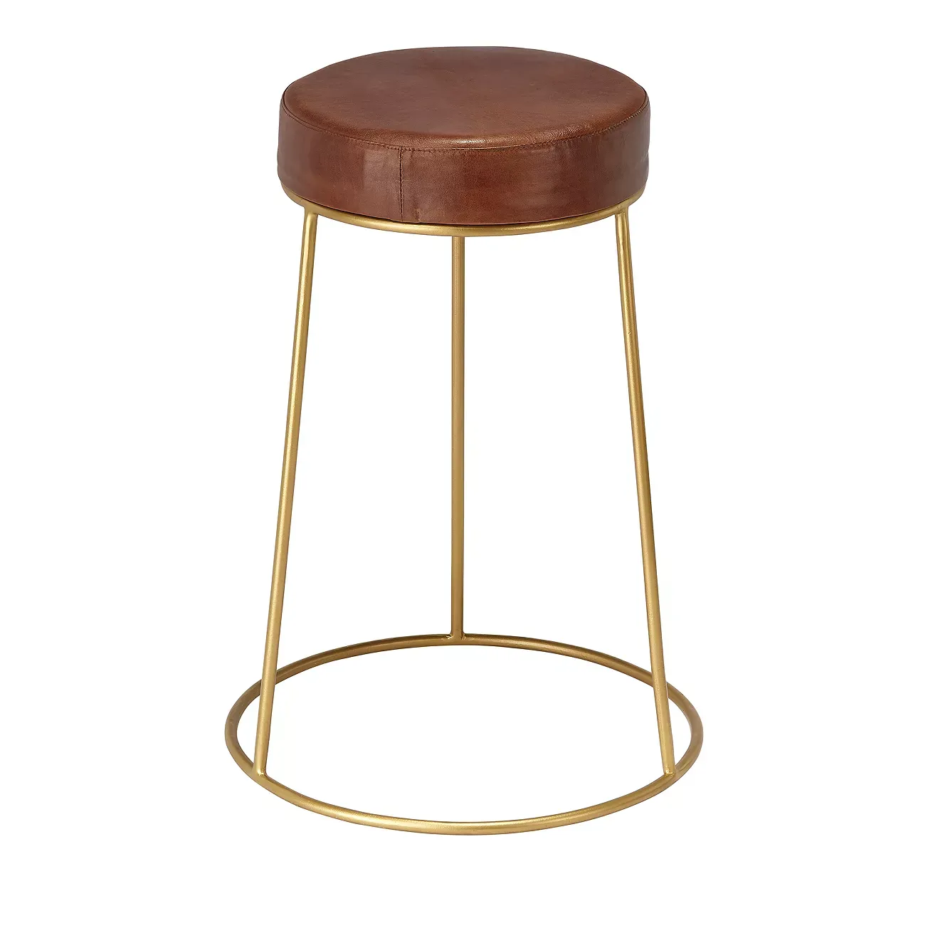 Bloomingdale's Henry Round Leather Counter Stool