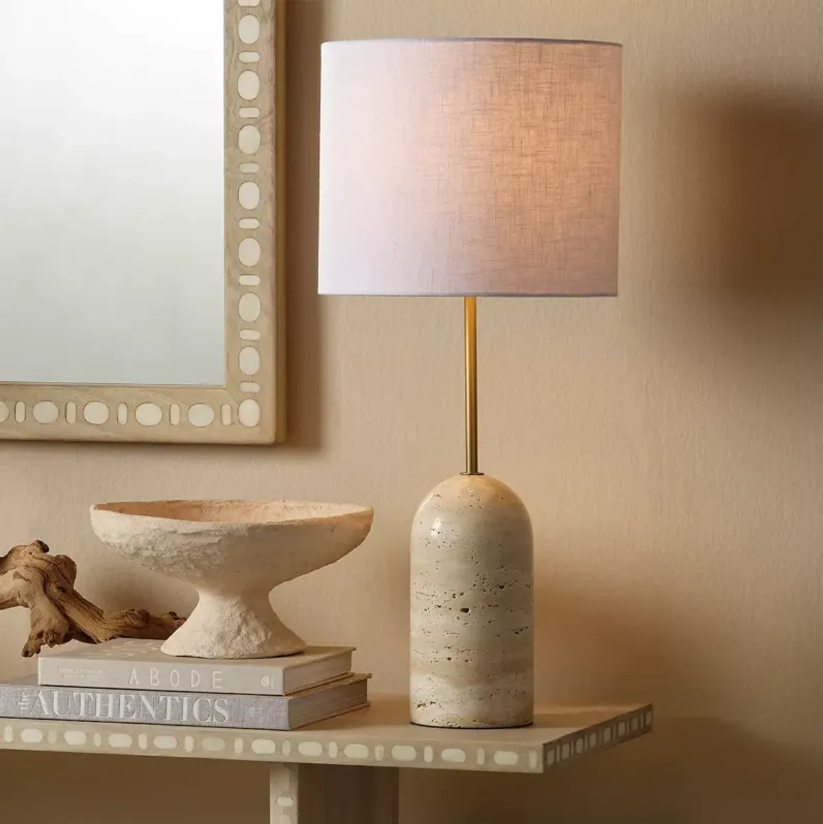 Jamie Young Holt Travertine Table Lamp