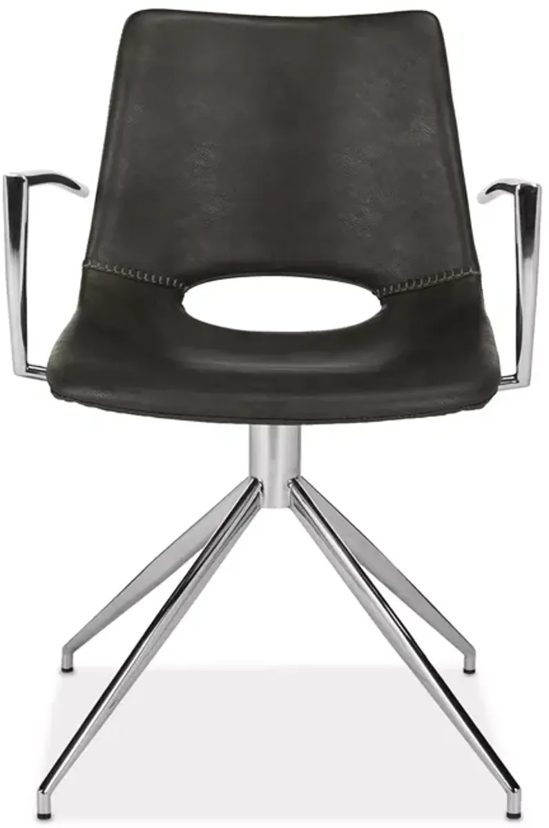 Safavieh Dawn Midcentury Modern Leather Swivel Office Arm Chair