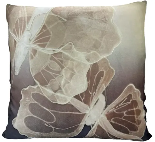 Aviva Stanoff Monarch Ombré Kohl Pillow on Ivoire, 20" x 20"