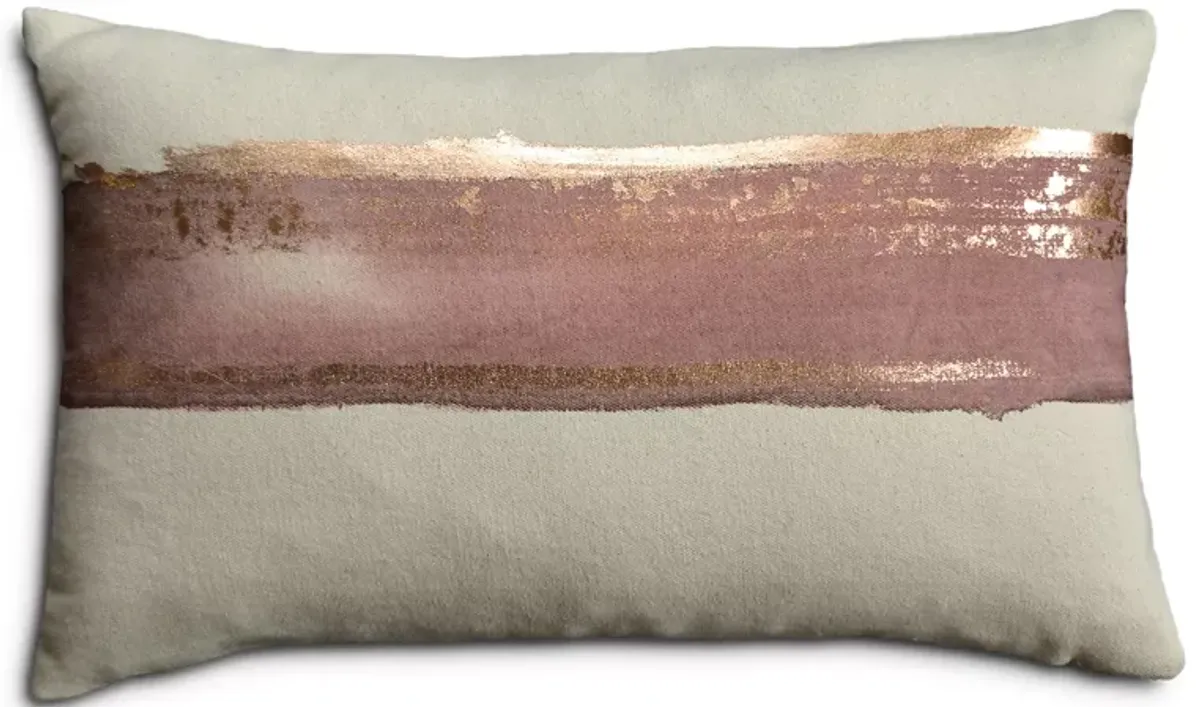 Aviva Stanoff Horizon Canvas Rose Quartz Rose Gold Pillow, 12" x 20"