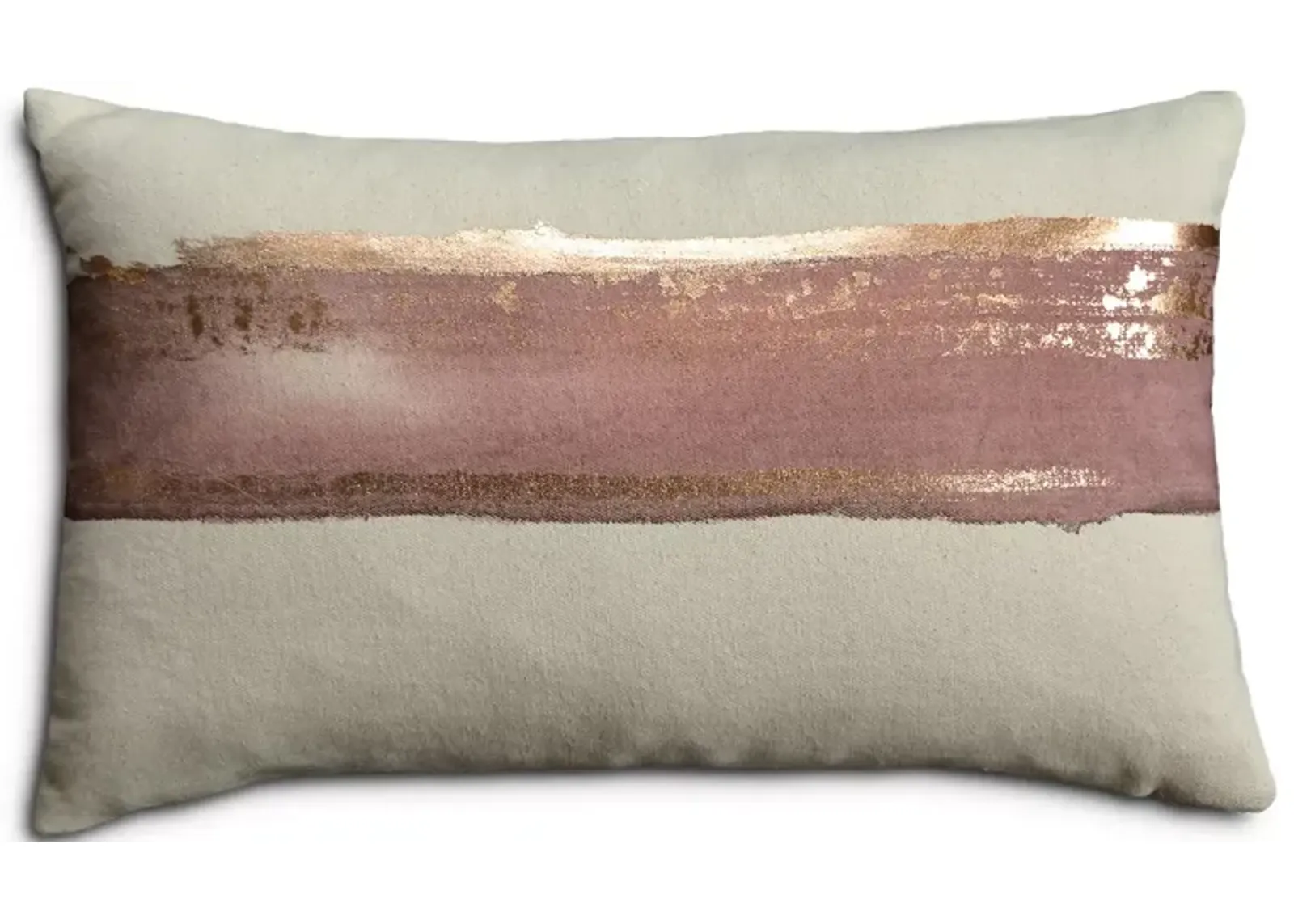 Aviva Stanoff Horizon Canvas Rose Quartz Rose Gold Pillow, 12" x 20"