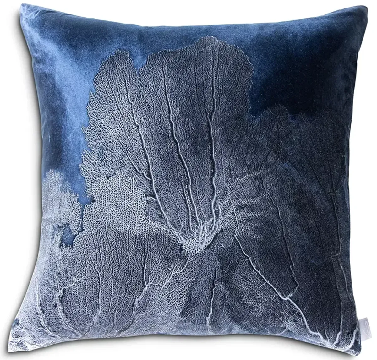 Aviva Stanoff Navy Sea Fan Signature Velvet Collection Pillow, 20" x 20"