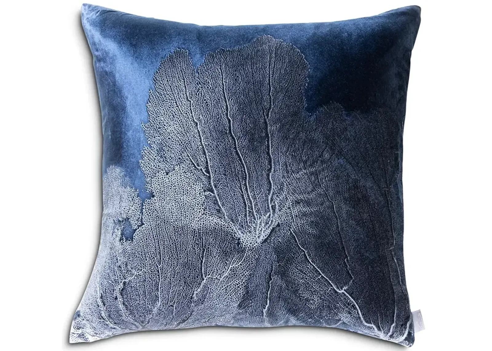 Aviva Stanoff Navy Sea Fan Signature Velvet Collection Pillow, 20" x 20"