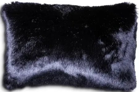 Aviva Stanoff Navy Bark Faux Fur Pillow, 12" x 18"