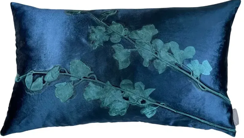 Aviva Stanoff Orchid Azure Signature Velvet Collection Pillow, 12" x 20"
