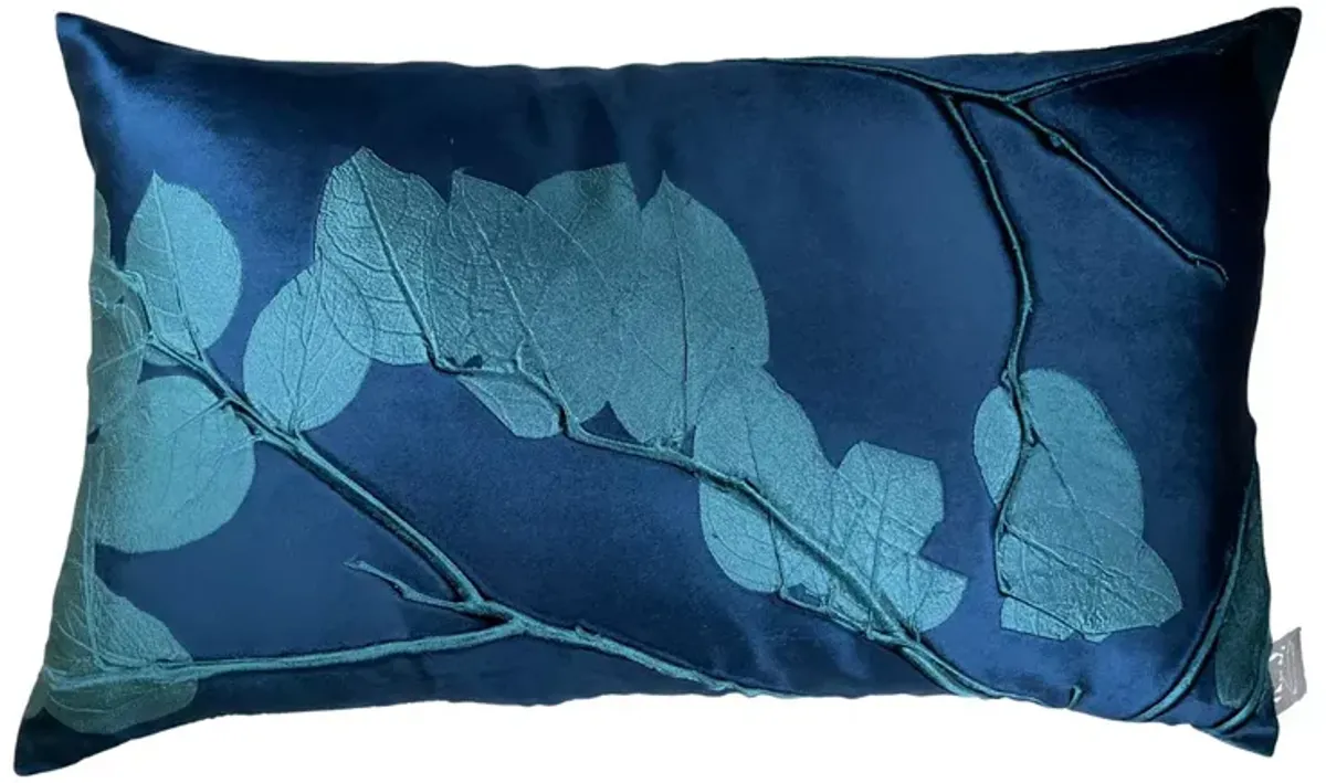 Aviva Stanoff Azure Lemon Leaf Signature Velvet Collection Pillow, 12" x 20"