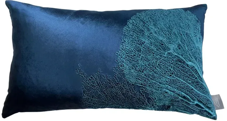 Aviva Stanoff Azure Sea Fan Decorative Pillow, 12" x 20" 