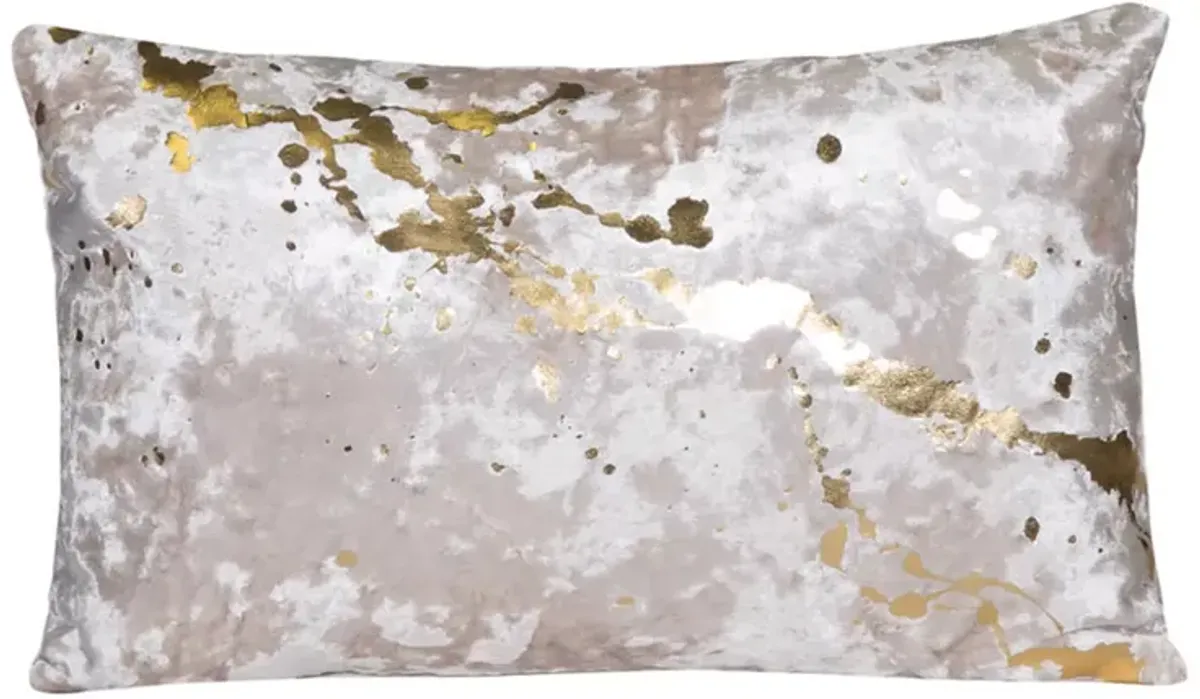 Aviva Stanoff Constellation CrÃ¨me Gold Crushed Velvet Pillow, 12" x 20"