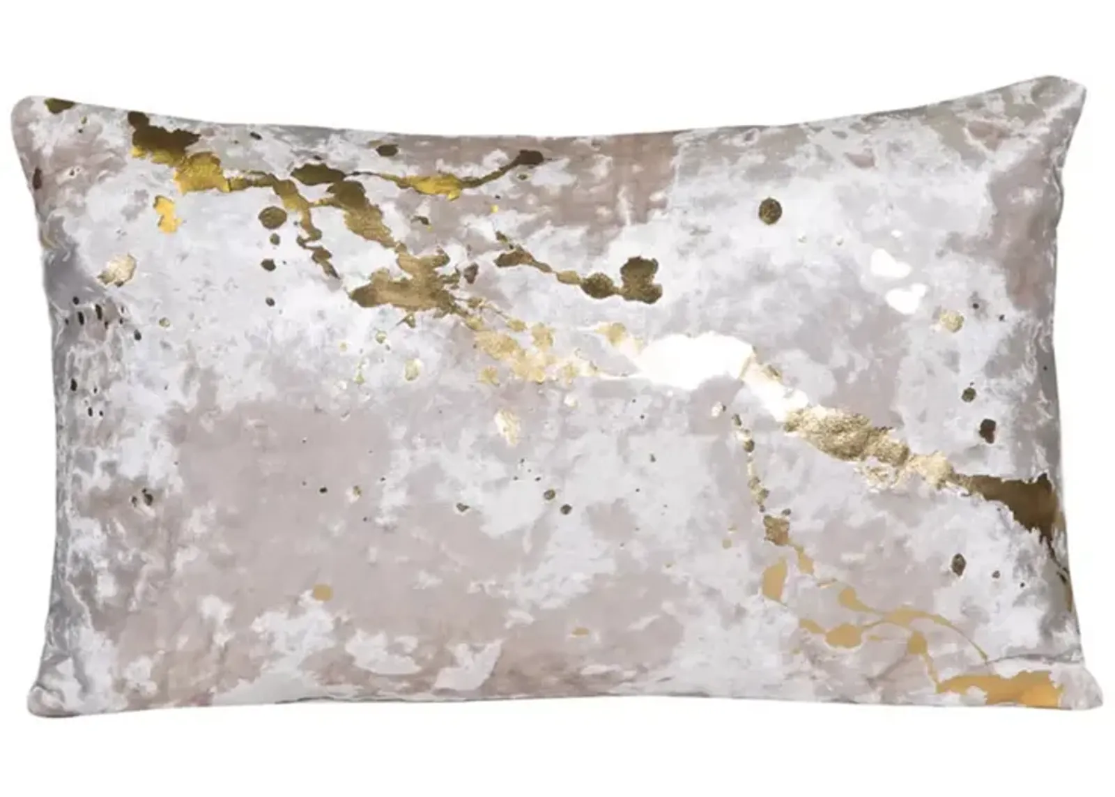 Aviva Stanoff Constellation CrÃ¨me Gold Crushed Velvet Pillow, 12" x 20"