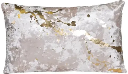 Aviva Stanoff Constellation on CrÃ¨me Crushed Velvet with Gold Decorative Pillow, 12" x 20"