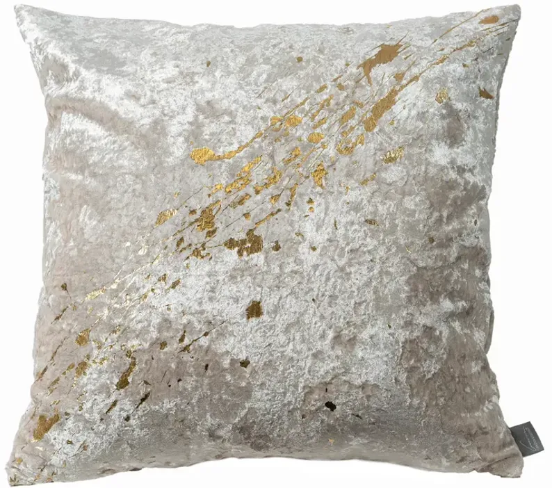 Aviva Stanoff Constellation on CrÃ¨me Crushed Velvet with Gold Decorative Pillow, 20" x 20"