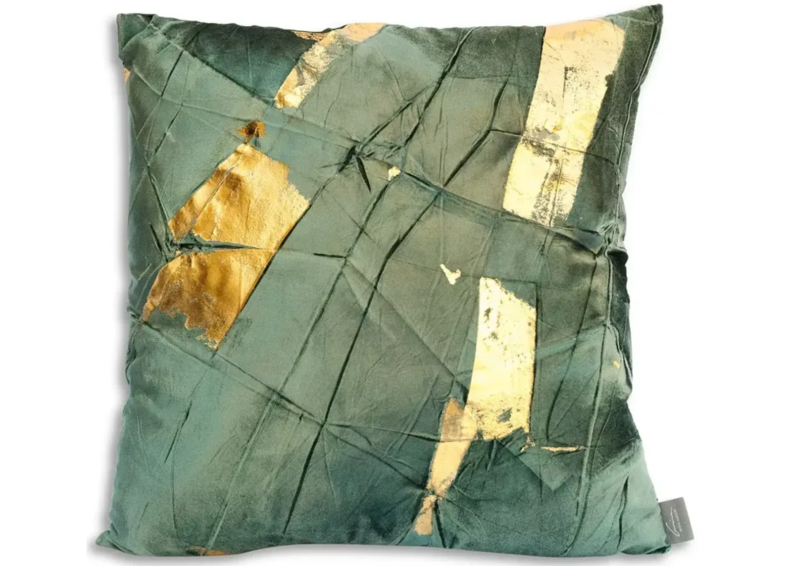 Aviva Stanoff Gold Facet Cinder Hand-Painted Velvet Pillow, 20" x 20"