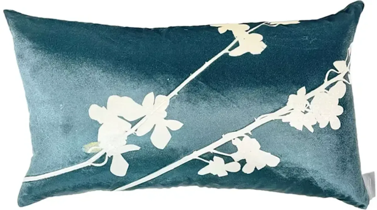 Aviva Stanoff Orchid Malachite Signature Velvet Collection Pillow, 12" x 20"