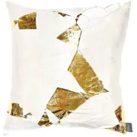 Aviva Stanoff Gold Facet Silk Ivoire Decorative Pillow, 20" x 20"