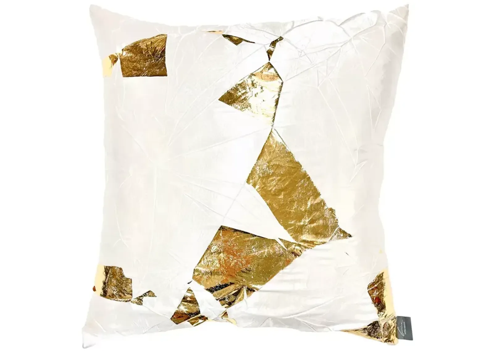 Aviva Stanoff Gold Facet Ivoire Hand-Painted Silk Pillow, 20" x 20"