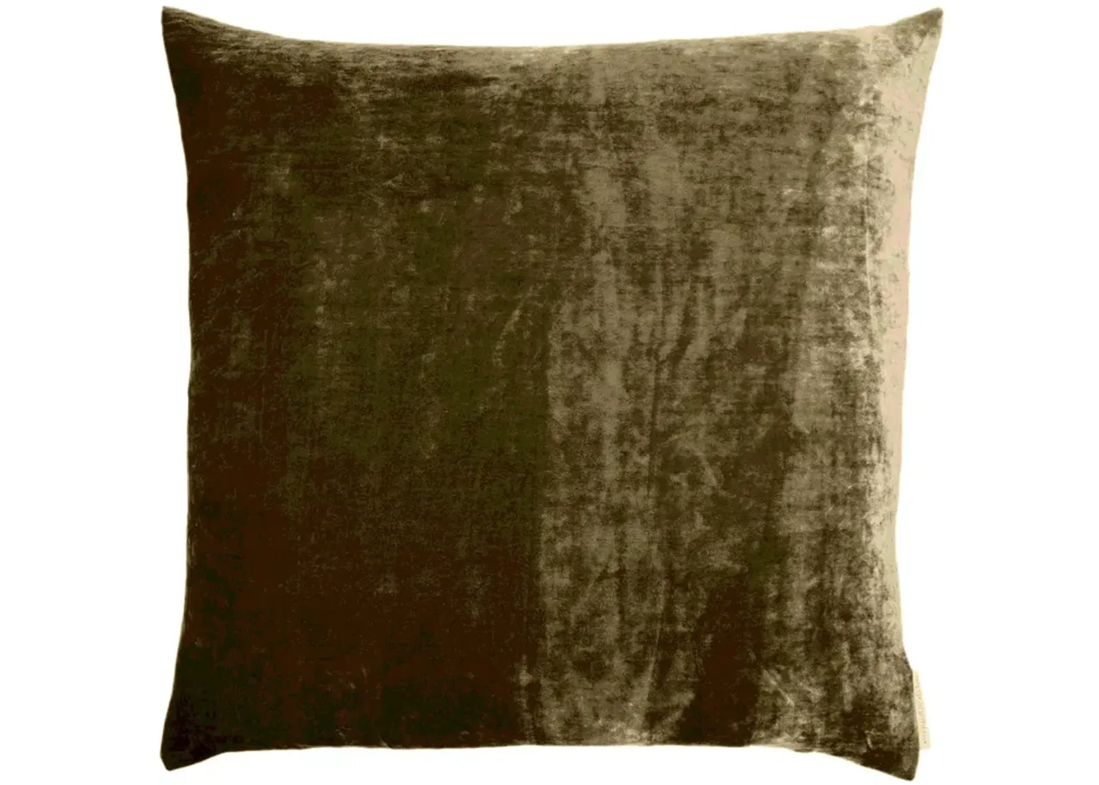 Aviva Stanoff Dark Taupe Silk Velvet Pillow, 20" x 20" 