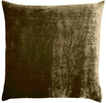 Aviva Stanoff Dark Taupe Silk Velvet 20 x 20 Pillow 